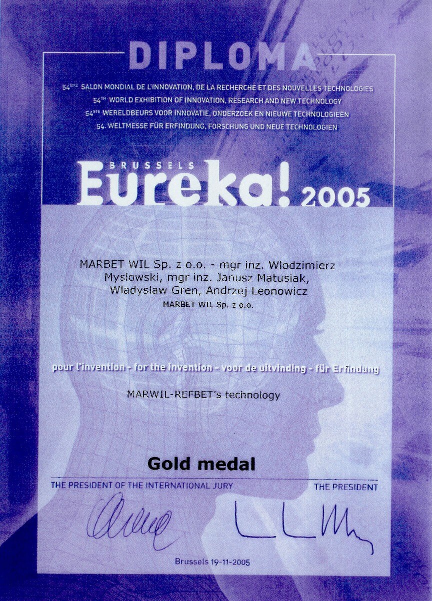 Eureka 2005 Gold Medal - Marwil-Refbet